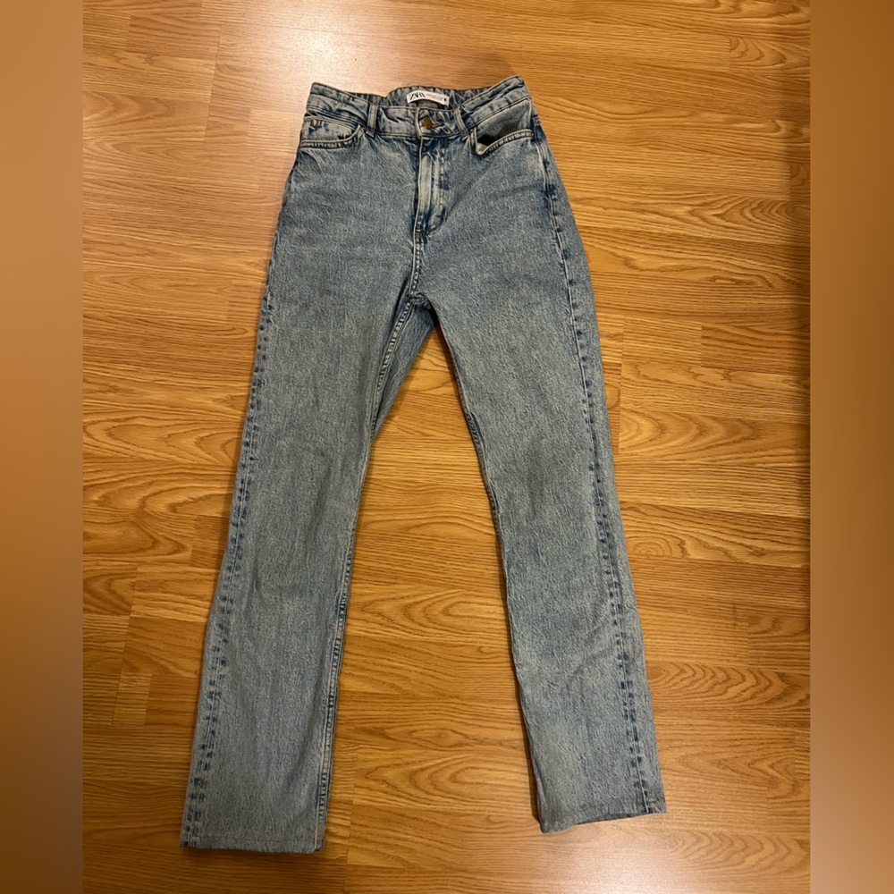 Zara Light Blue Straight Jeans